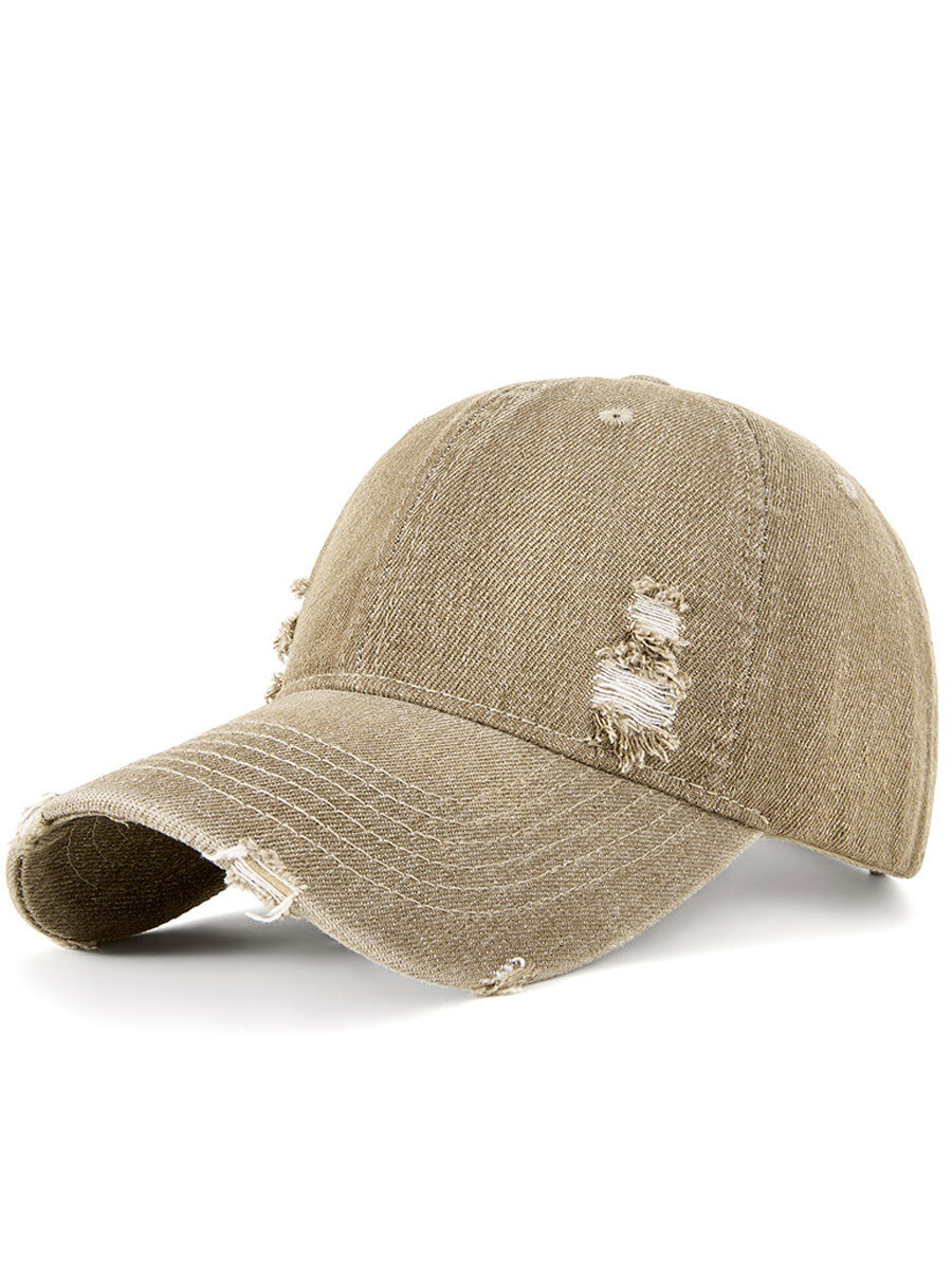Casquette Décontractée en Jean Déchiré pour un Look Sportif