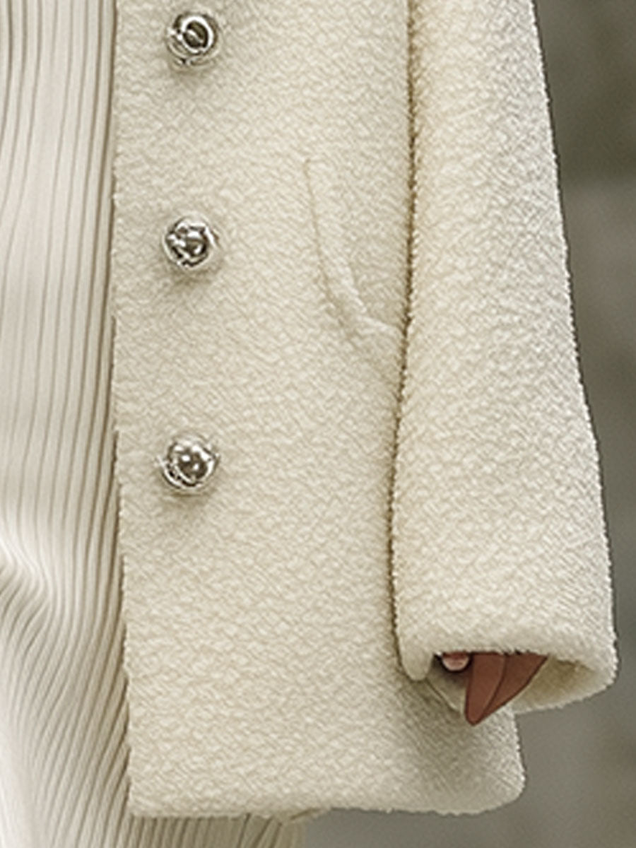 Veste Polaire Rétro Blanche