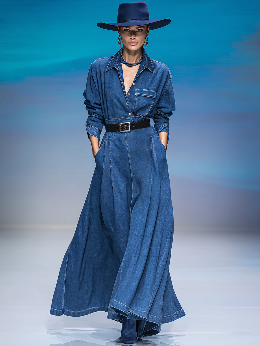 Robe Maxi en Jean Vintage Élégante