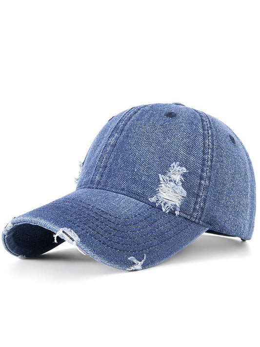 Casquette de Baseball en Jean Délavé au Style Sportif