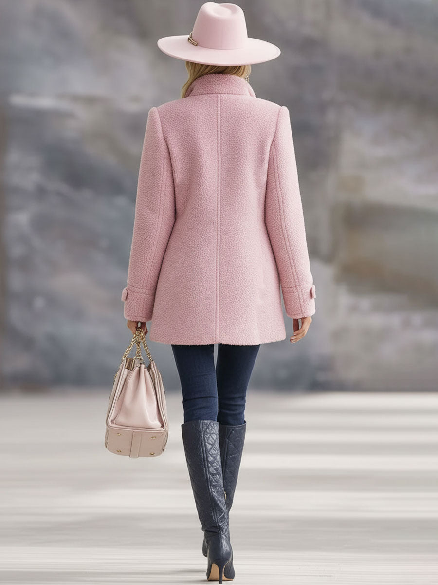 Veste Vintage en Polaire Rose avec Capuche - Style Décontracté