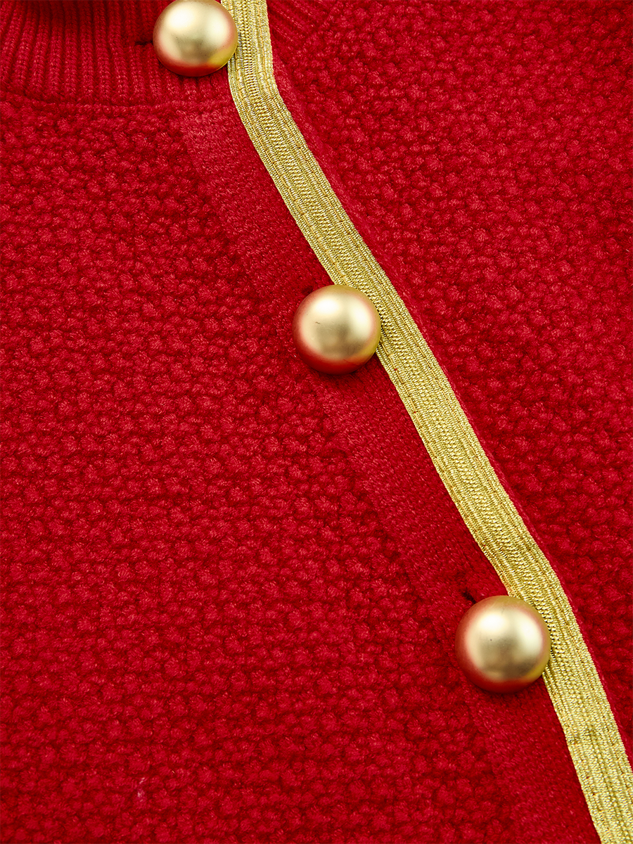 Ensemble Chic : Cardigan Rétro en Tricot et Jupe Stylée