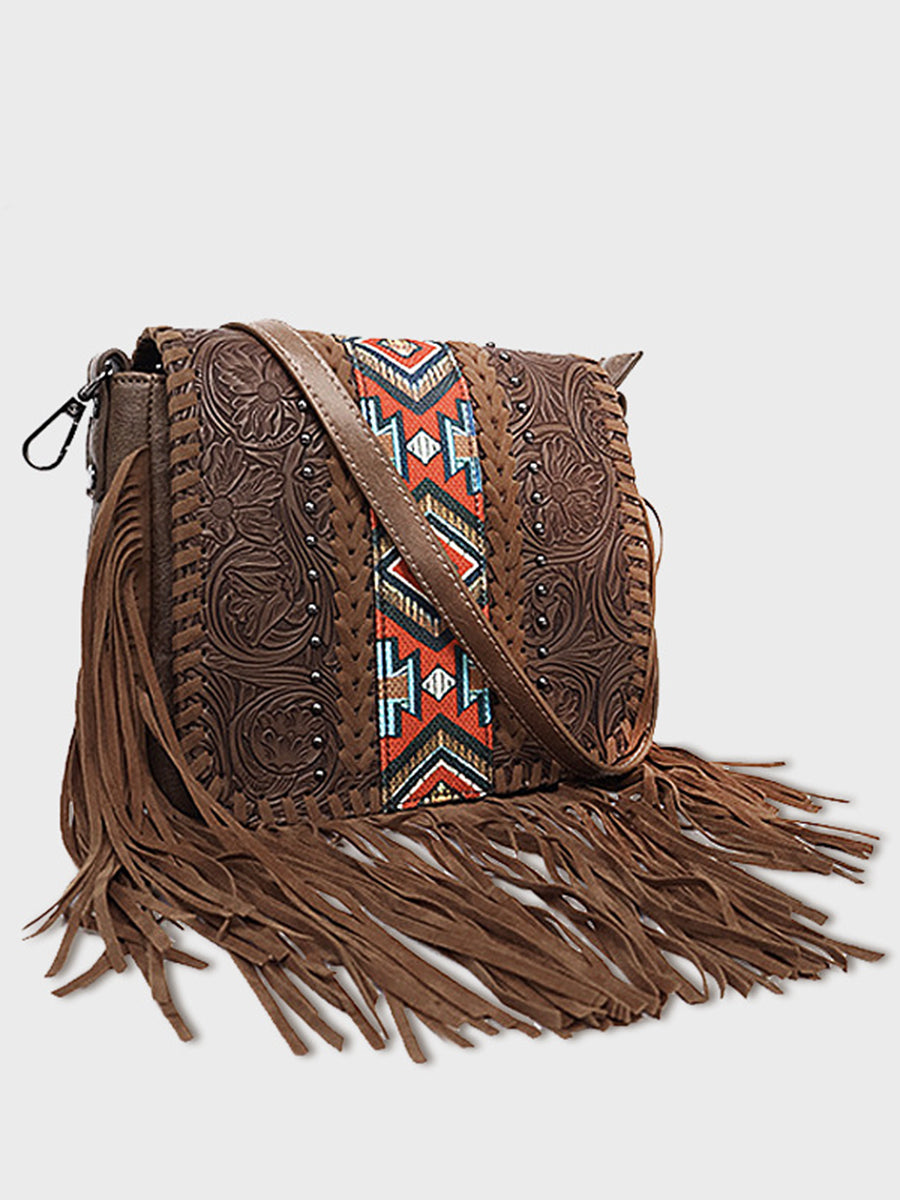 Sac Bohème en PU avec Franges Ethniques