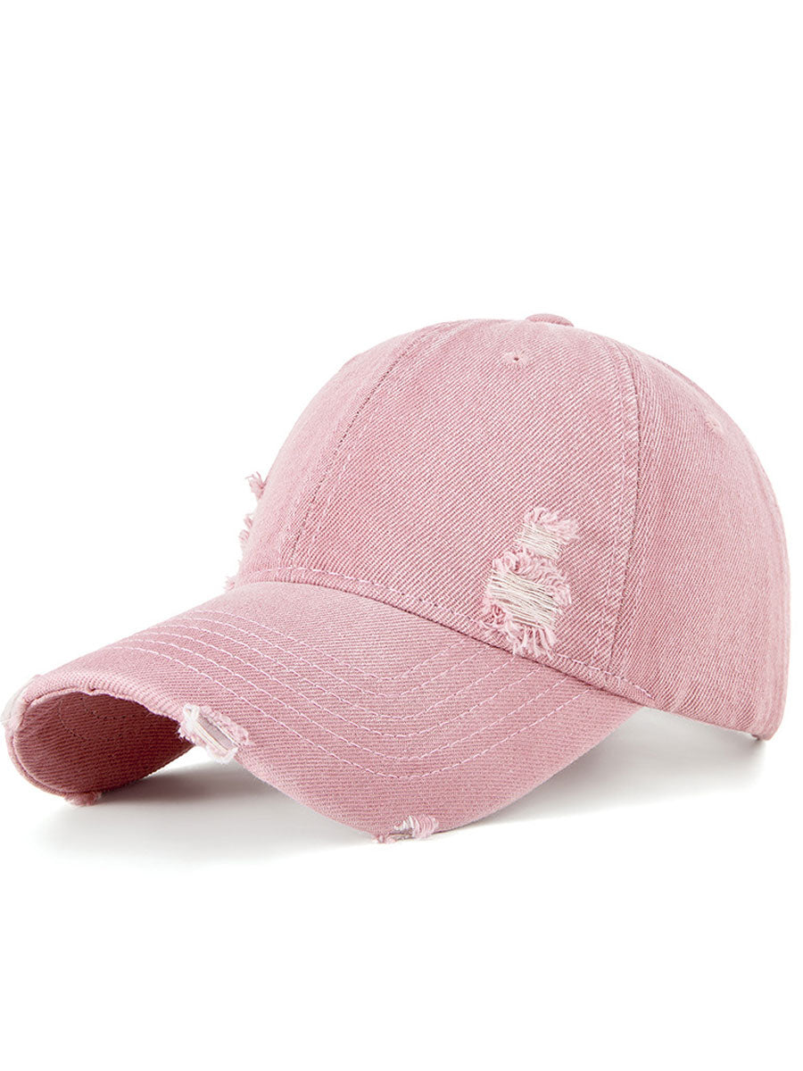Casquette Décontractée en Jean Déchiré pour un Look Sportif