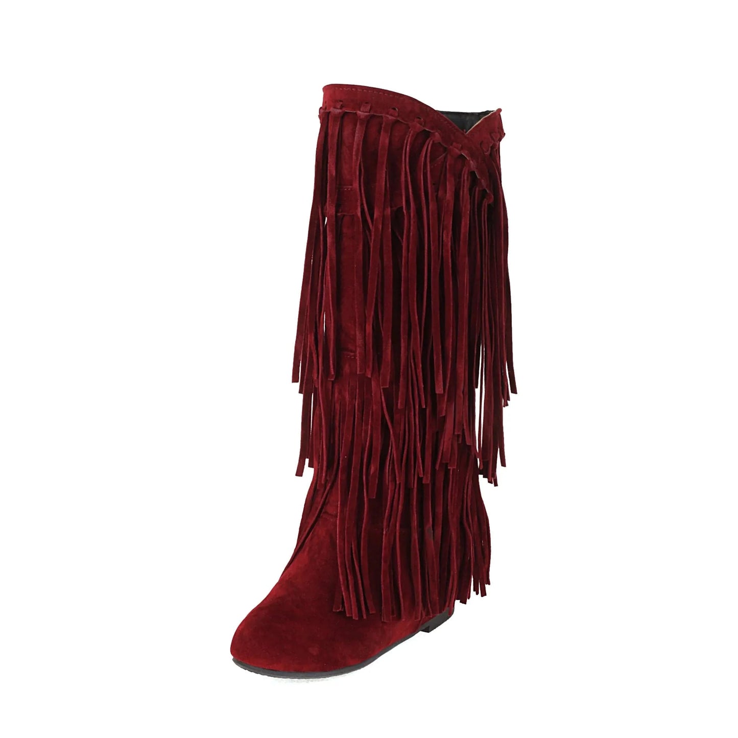 Chic Bordeaux Western Boots