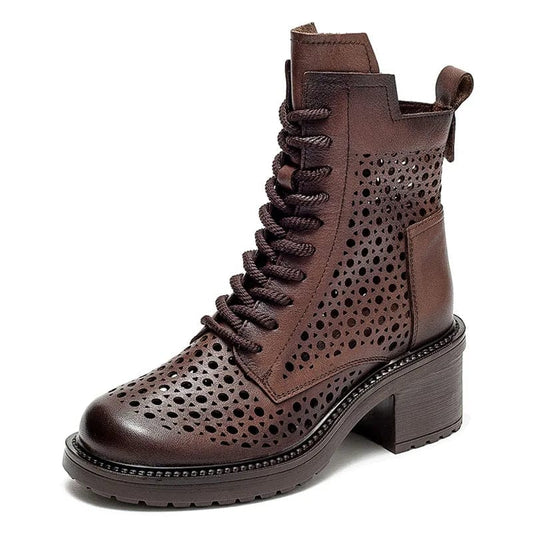 Western-Style Ankle Boots with Heels