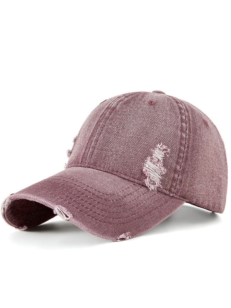 Casquette Décontractée en Jean Déchiré pour un Look Sportif