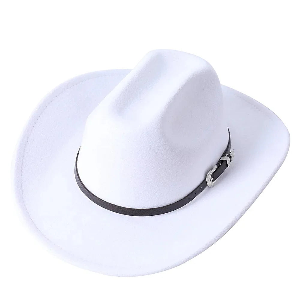 Élégant Chapeau Western Blanc
