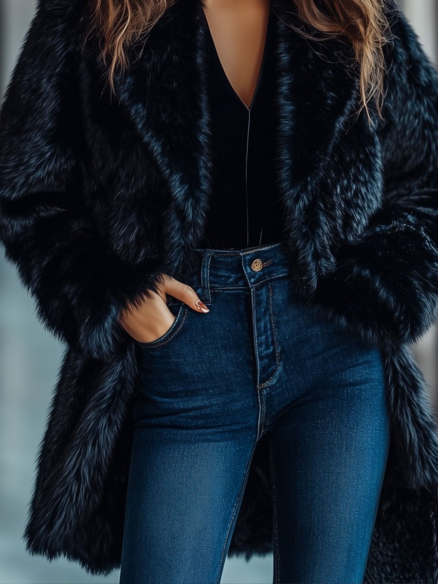 【Expédition en 24h】Manteau rétro décontracté en fausse fourrure