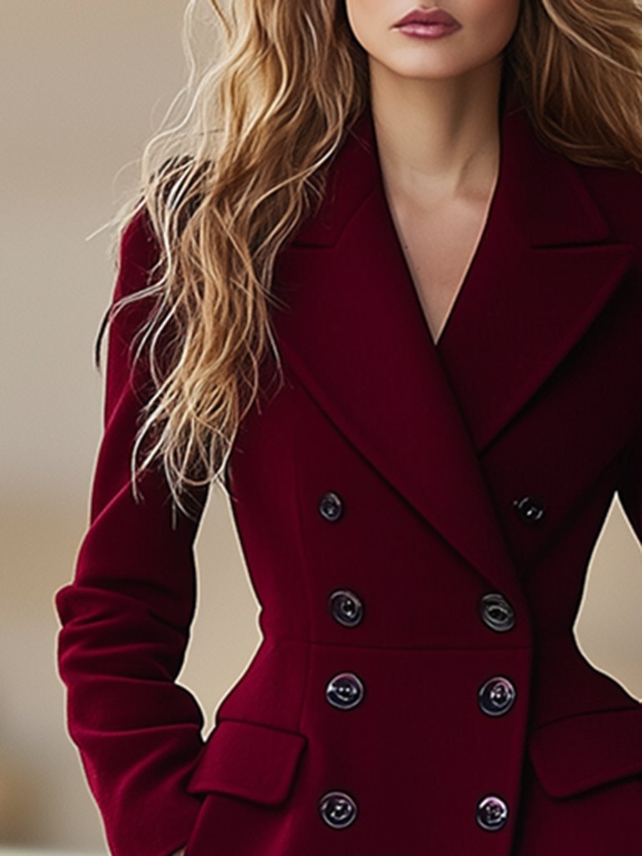 【Livraison en 24 heures】Manteau en laine haut de gamme à double boutonnage