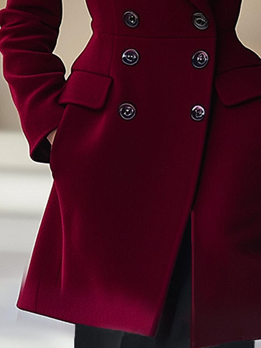 Livraison Rapide en 24h : Manteau Élégant en Laine de Luxe à Taille Haute