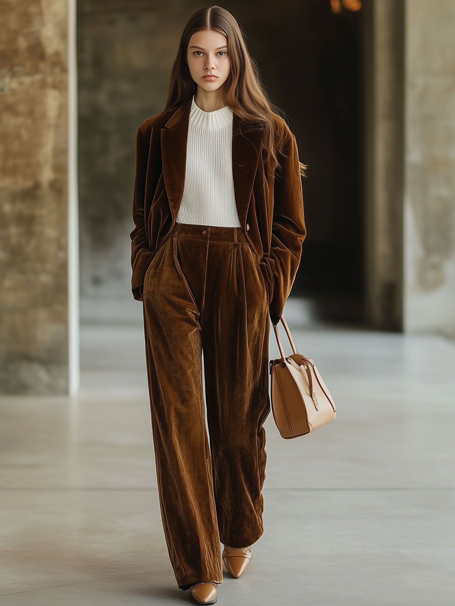 【Expédition rapide en 24 heures】Pantalon décontracté en velours vintage avec poches - Style ample et chic