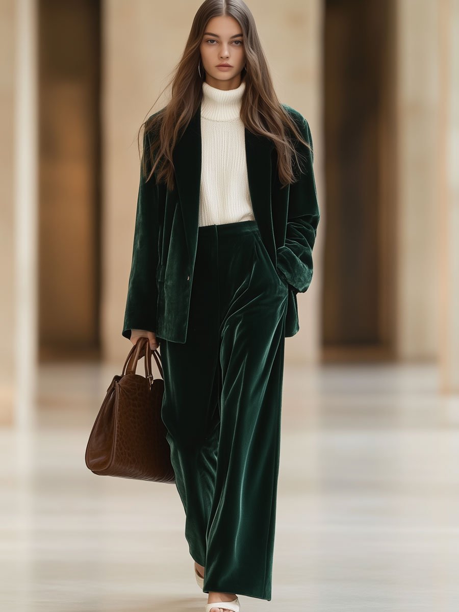 Expédition Rapide en 24h : Pantalons Vintage en Velours Décontractés et Amples avec Poches