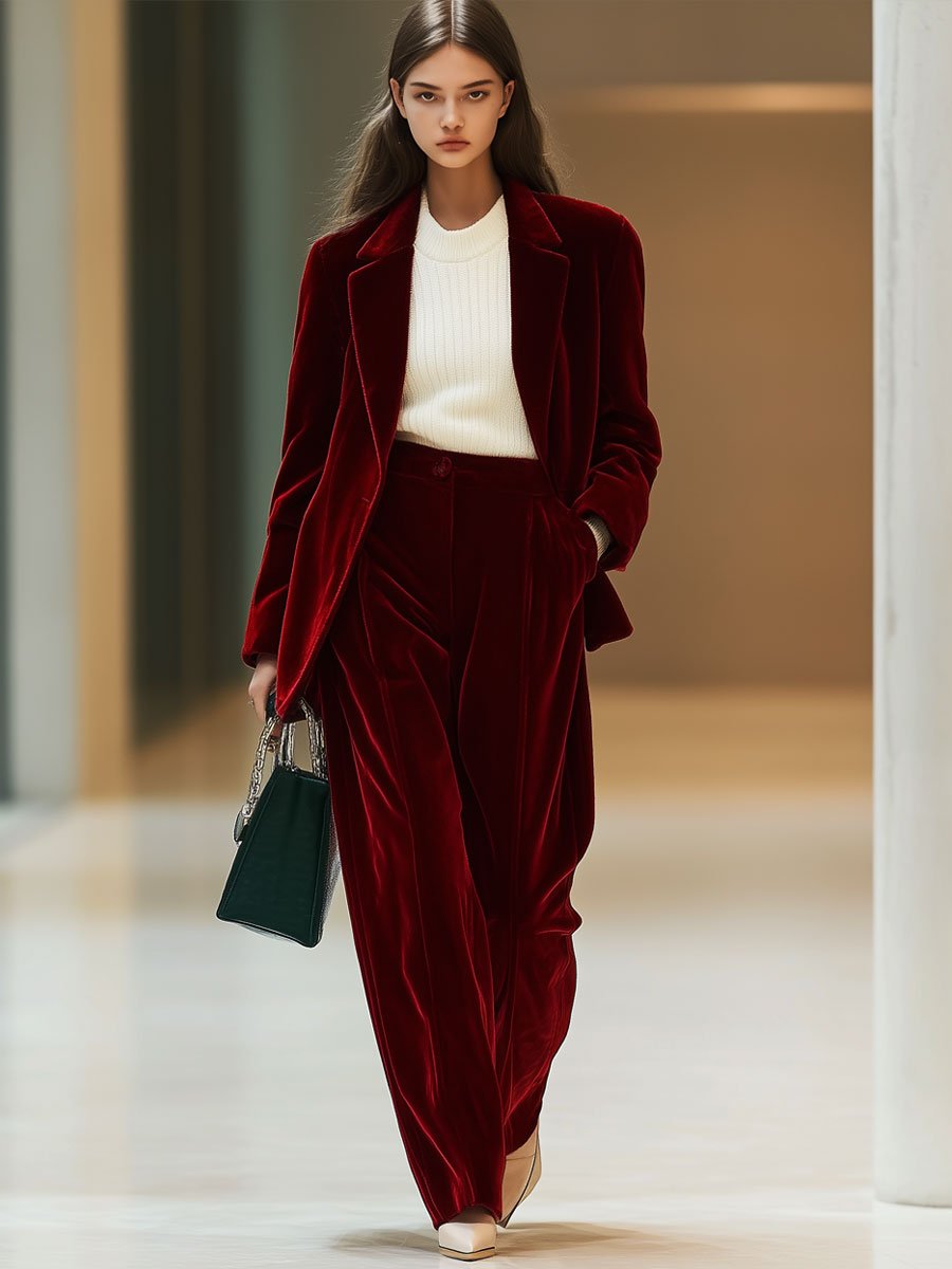 【Expédition rapide en 24 heures】Pantalons de costume en velours rétro avec poches décontractées et coupe ample