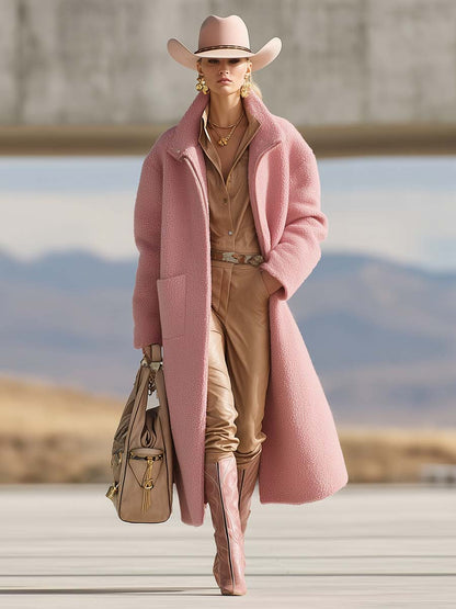 Veste Polaire Rose à Zip Avant avec Col Chic - Élégante et Polyvalente