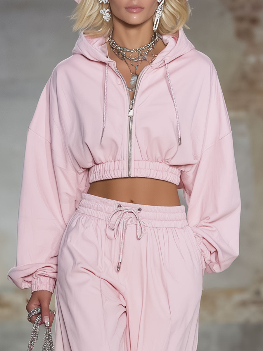 Ensemble Sportif Oversize Rose : Élégance et Confort à la Mode