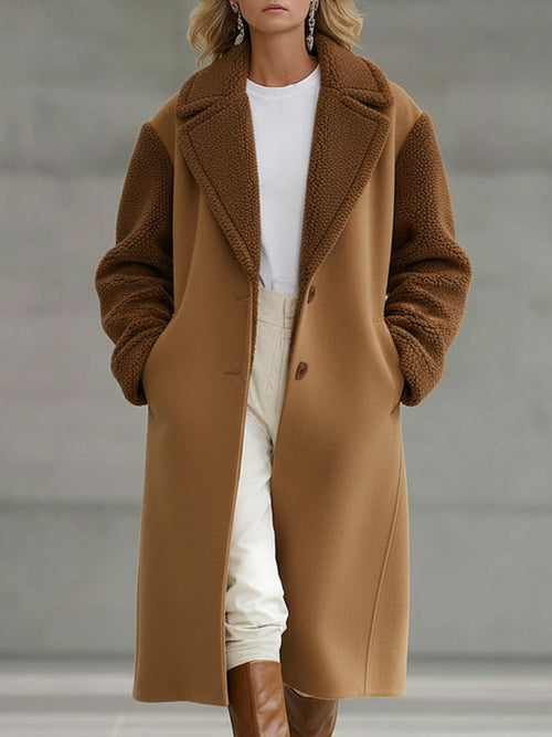 Veste en polaire marron kaki au style rétro décontracté