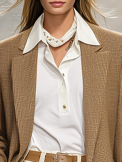 Chic Veste Kaki au Style Rétro