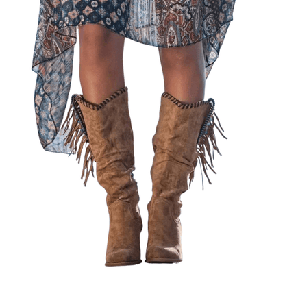 Chic Bottes Cowboy en Cuir Marron
