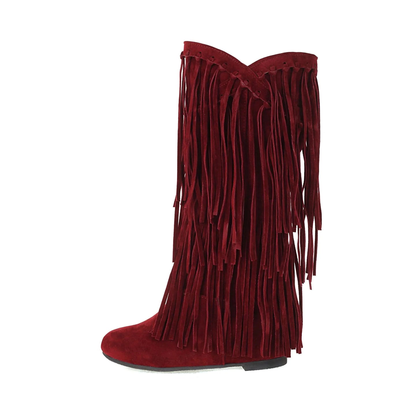 Chic Bordeaux Western Boots