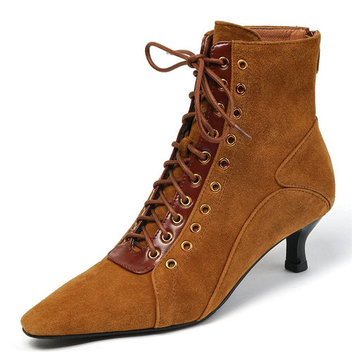 Suede Cowboy Ankle Boots