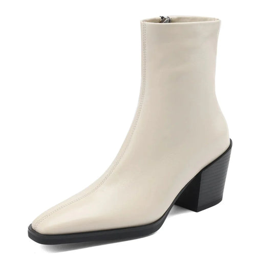 Western White Ankle Boots
