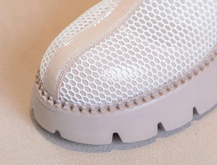 Beige Western-Style Ankle Boots