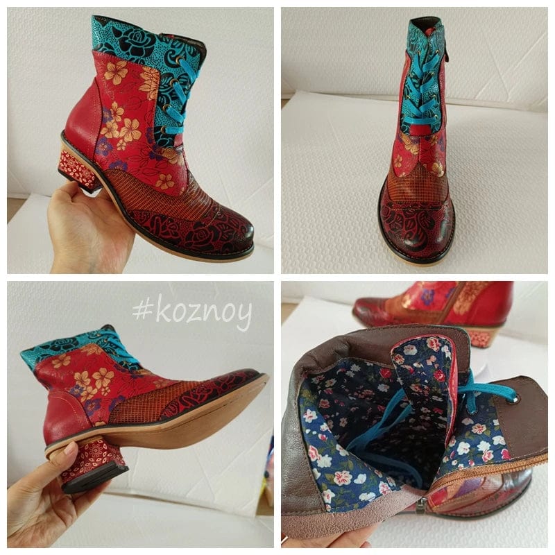 Women's Leather Western Ankle Boots