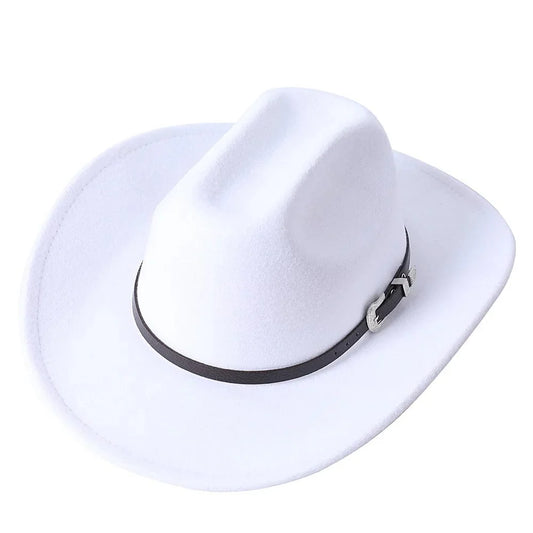 Élégant Chapeau Western Blanc