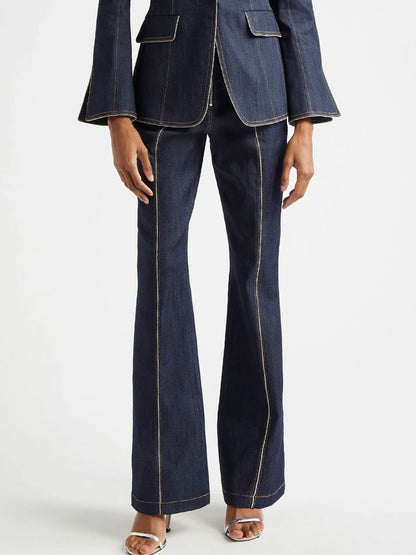 Jeans Évasés Vintage à Fermeture Éclair - Expédition Rapide en 24 Heures !