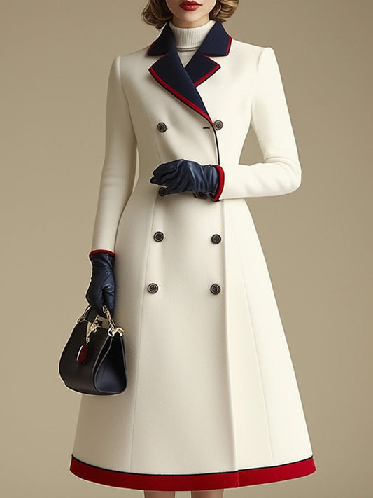 Chic Manteau Long Coloré à Double Boutonnage - Expédition en 24 Heures!