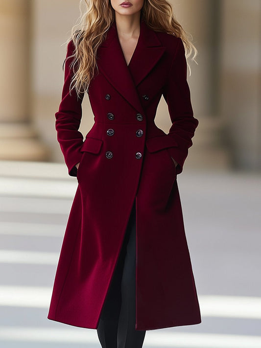 【Livraison en 24 heures】Manteau en laine haut de gamme à double boutonnage