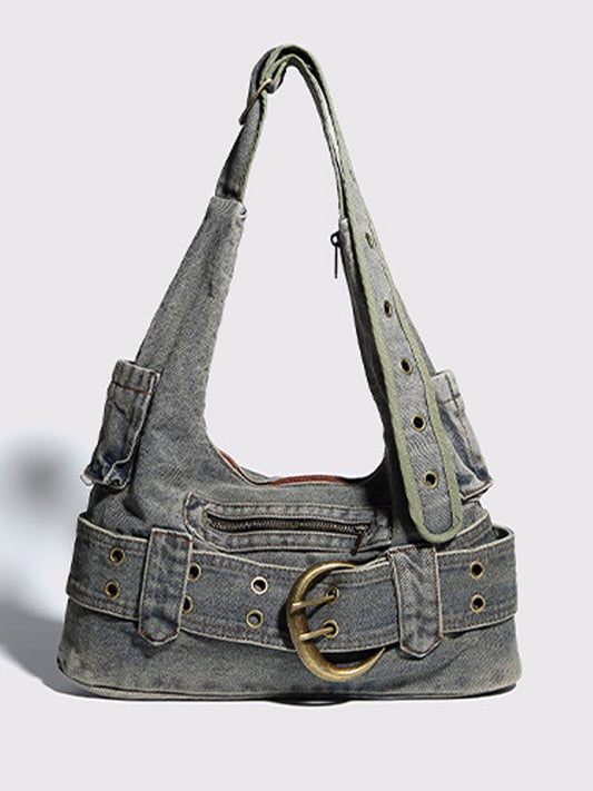 Bandoulière Vintage en Denim Effet Usé